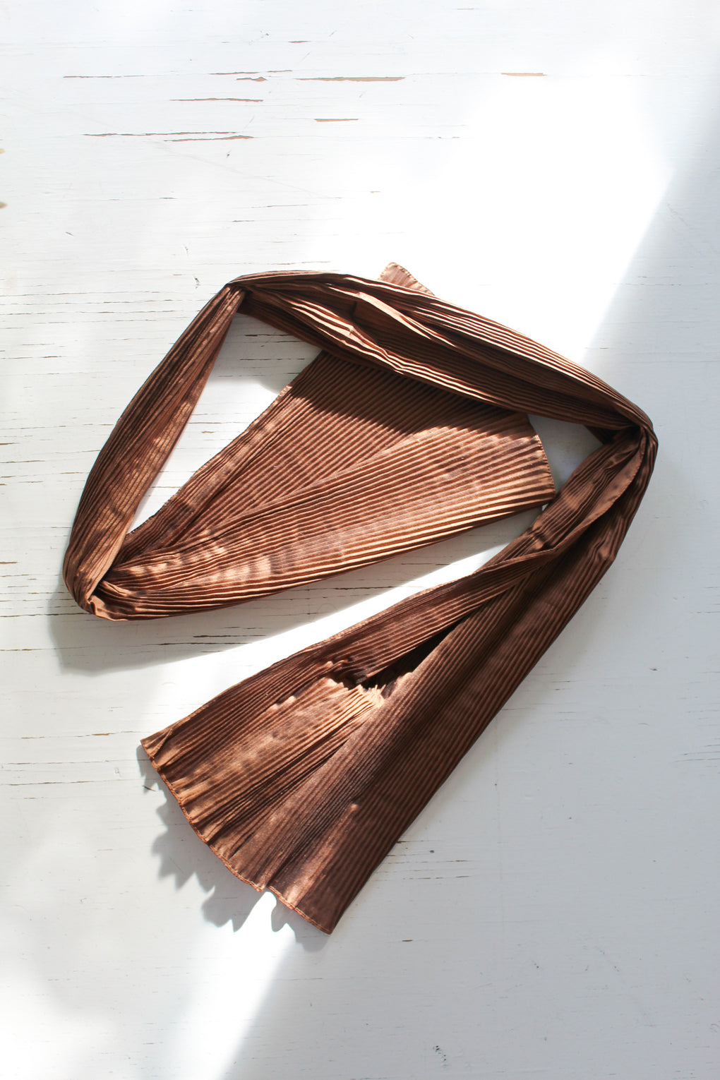 Silk Dupion Pleated Scarf