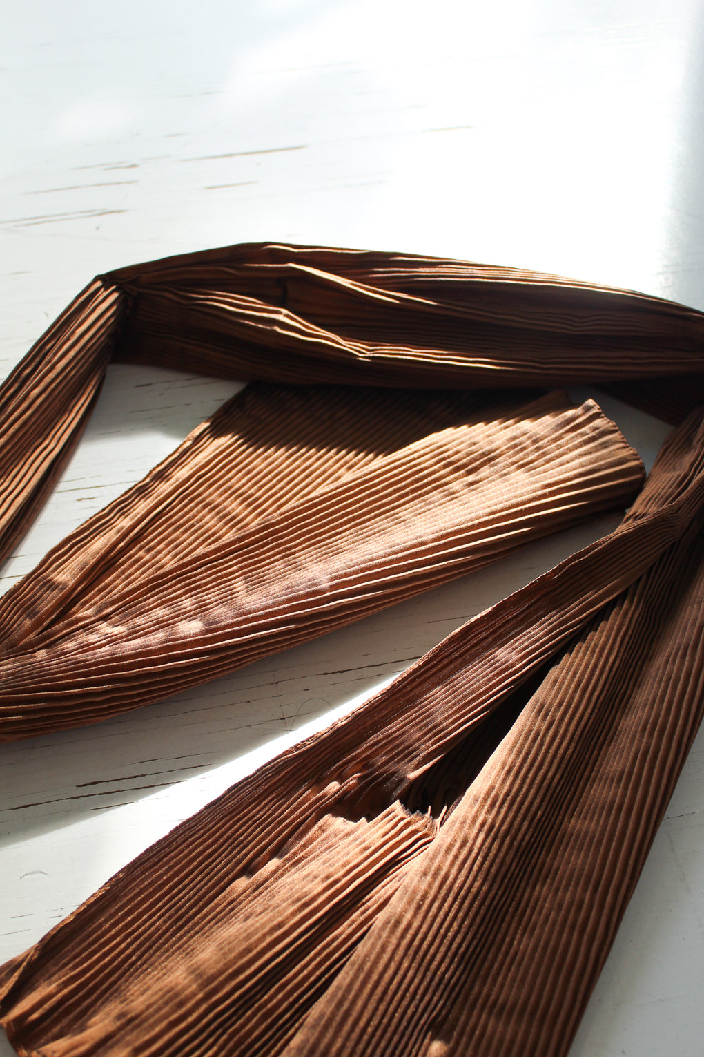 Silk Dupion Pleated Scarf