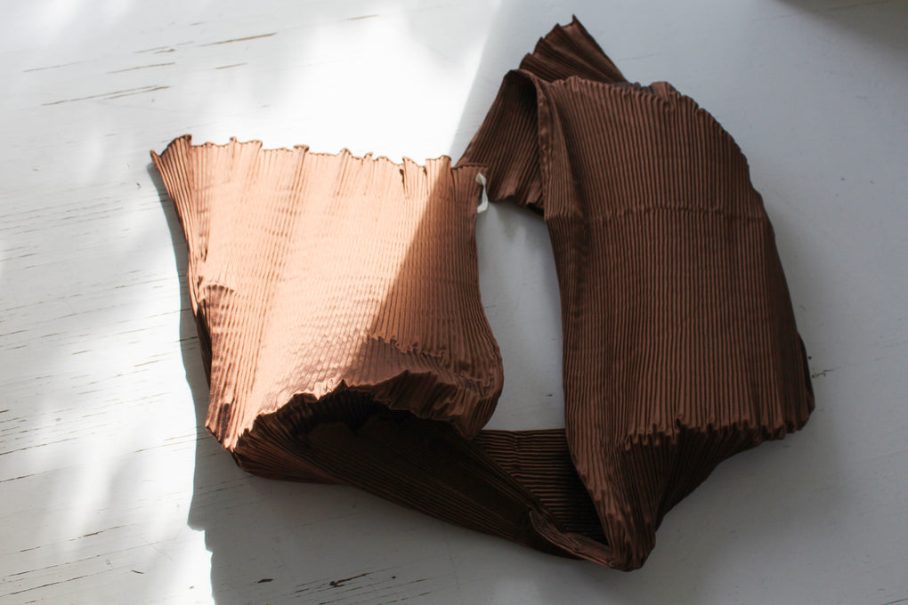 Silk Dupion Pleated Scarf