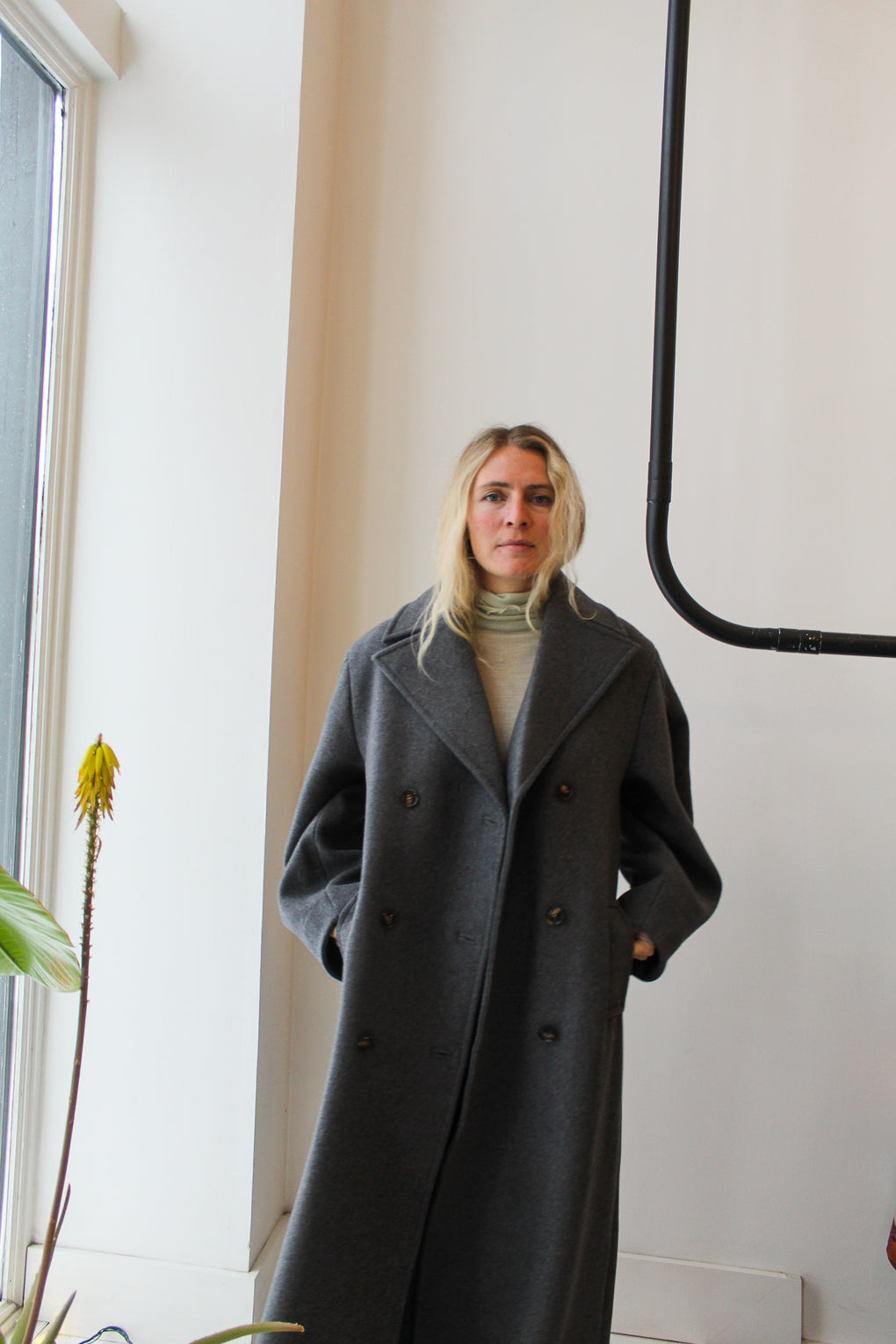 Wool Oversized Long Peacoat