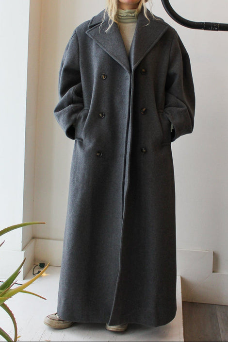 Wool Oversized Long Peacoat