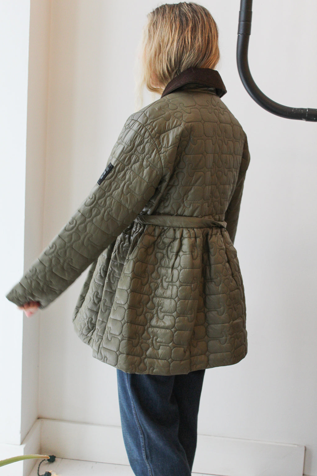 Shiny Quilt Midi Jacket