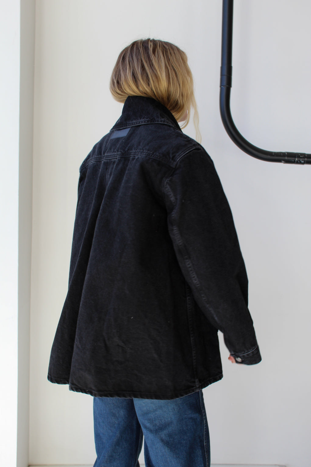 Rigid Denim Midi Jacket