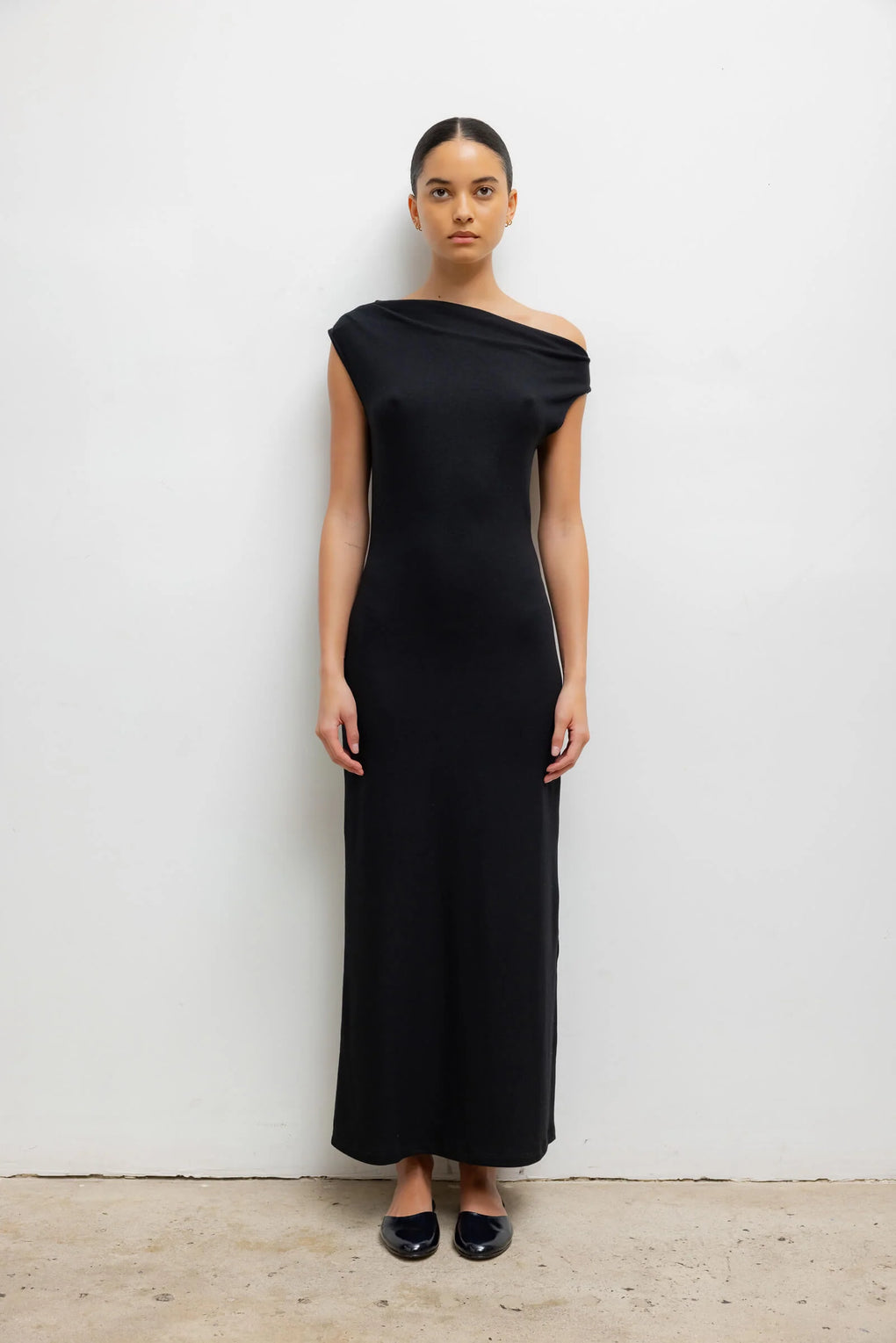 Lauren Ruched Asymmetrical Shoulder Dress