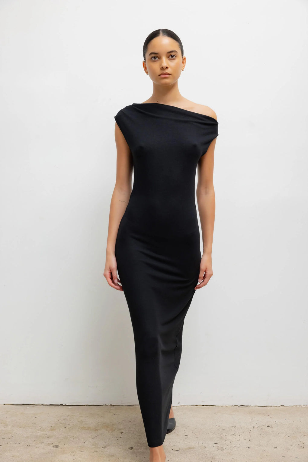 Lauren Ruched Asymmetrical Shoulder Dress