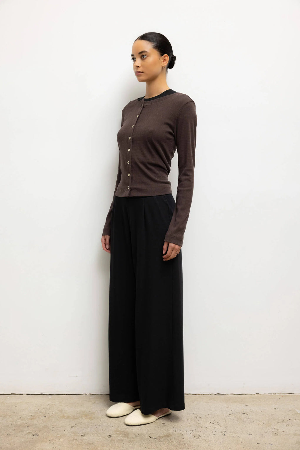 Pointelle Classic Crew Cardigan