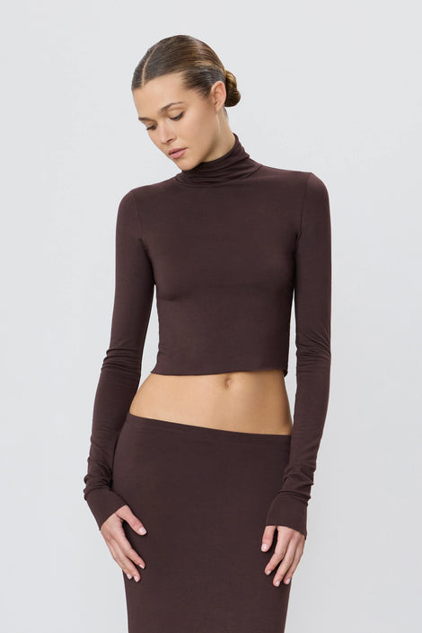 Cropped Fitted Turtleneck