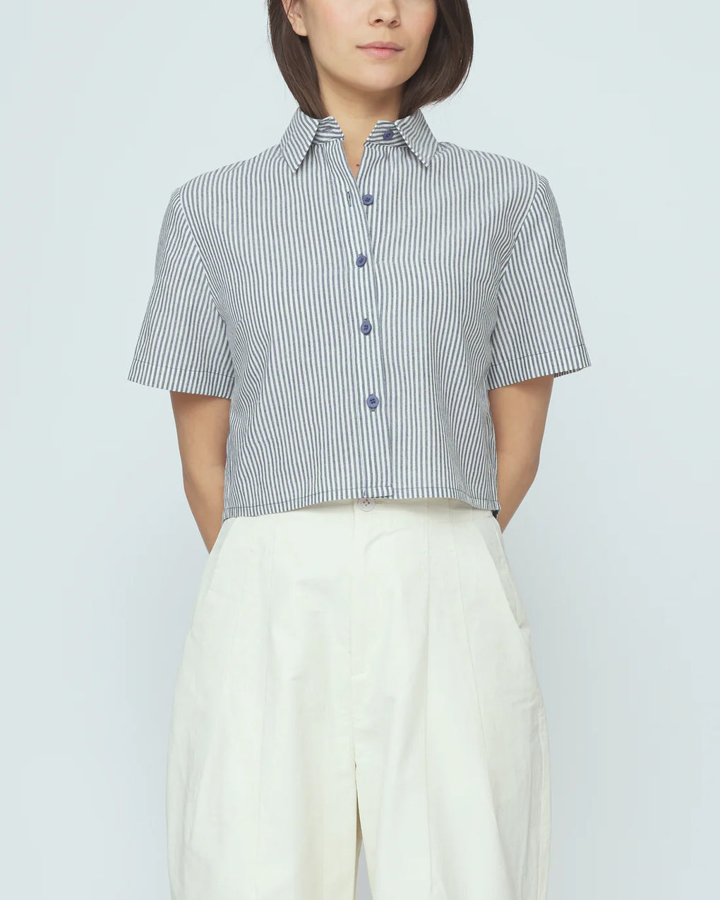 Striped Cropped Shirt