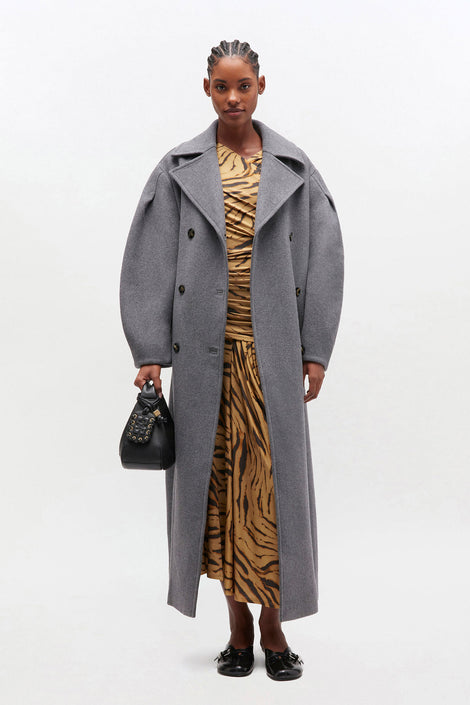 Wool Oversized Long Peacoat