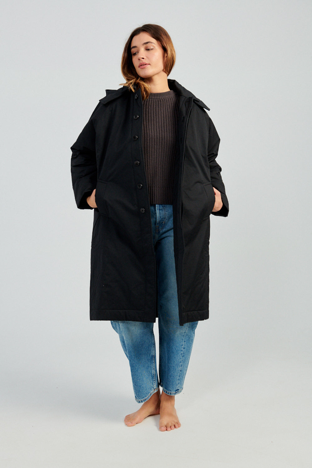 7115 by Szeki Hooded Duster black-Idun-St. Paul