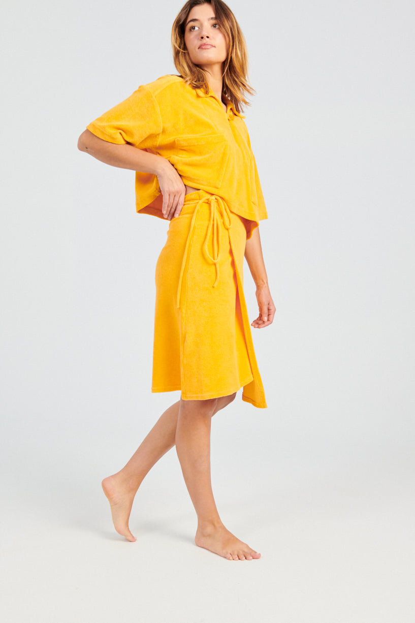 KkCo Lake Wrap Skirt mango-KkCo terrycloth wrap skirt-KkCo orange wrap skirt-Idun-St. Paul