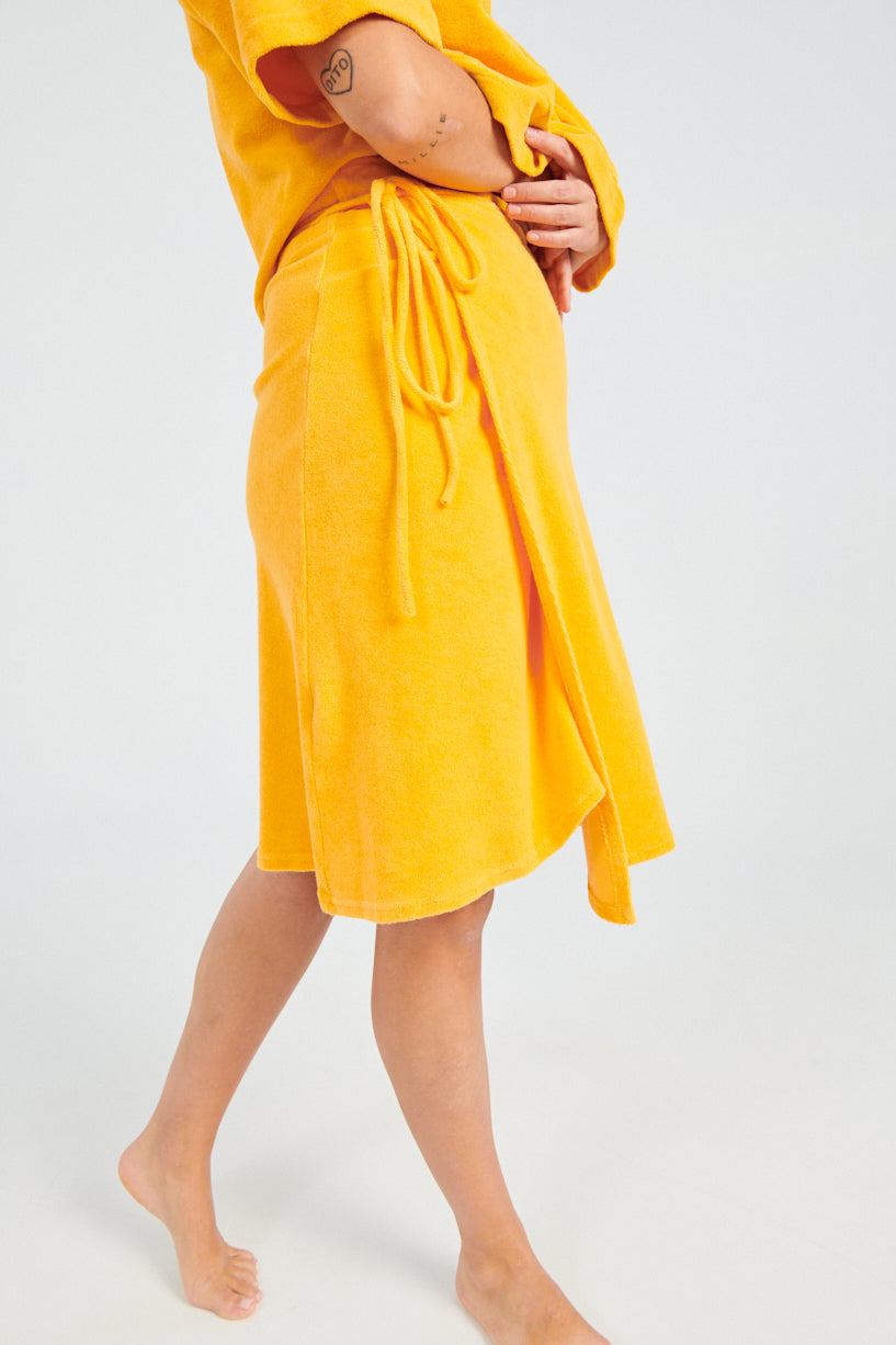 KkCo Lake Wrap Skirt mango-KkCo terrycloth wrap skirt-KkCo orange wrap skirt-Idun-St. Paul