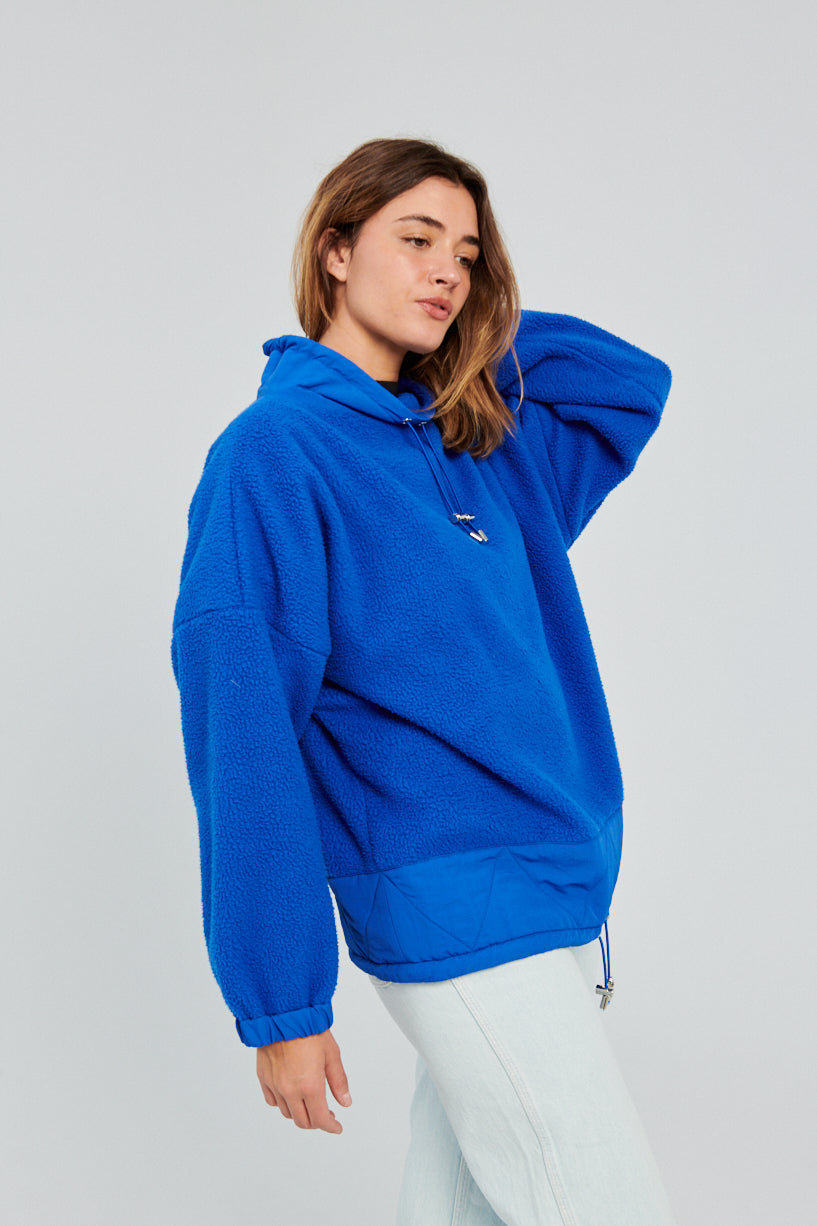 Nomia fleece pullover cobalt-nomia blue fleece sweatshirt-blue fleece pullover-Idun-St. Paul