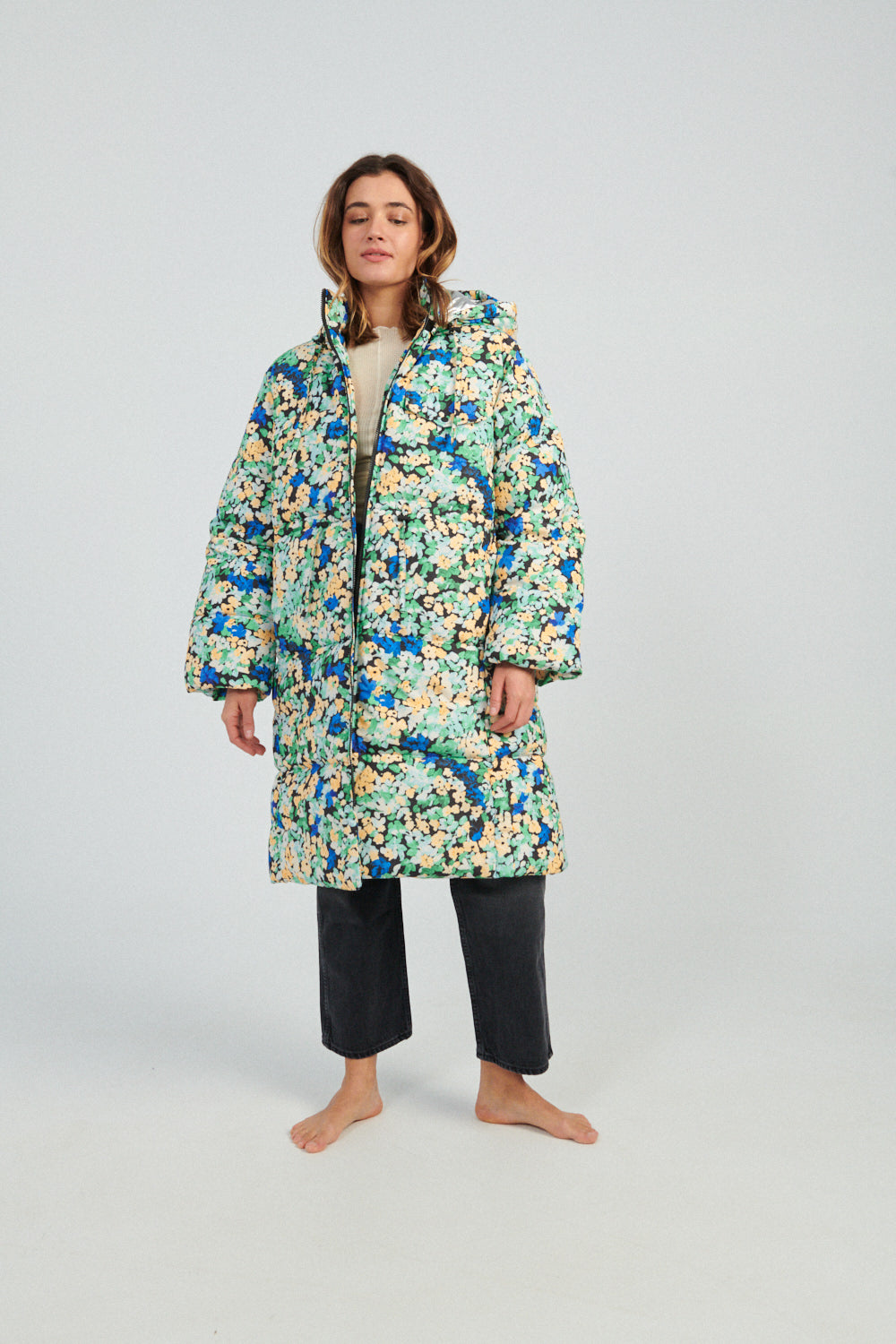 Stine Goya Oak Puffer floral abstract-Stine Goya floral puffer coat-Stine Goya floral winter coat-Idun-St. Paul