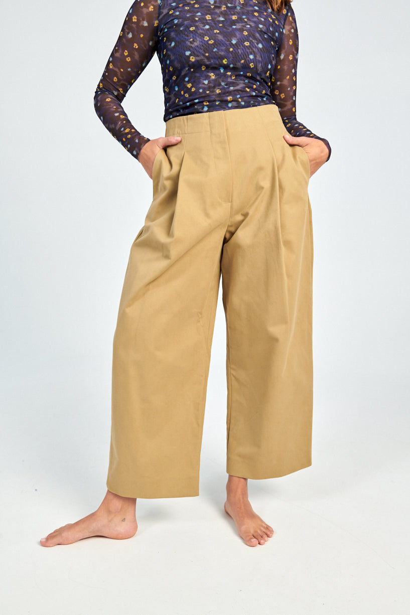 Studio Nicholson Dordoni Pant Tan-Studio Nicholson khaki pant-Studio Nicholson tan trouser-Idun-St. Paul