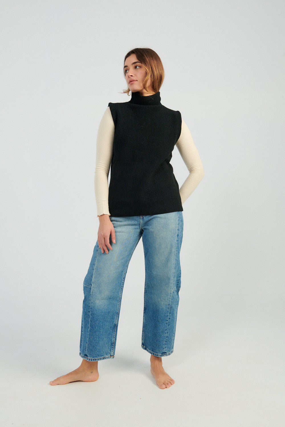 Mara Hoffman Simone Sweater black-Mara Hoffman sleeveless turtleneck tank sweater black-Idun-St. Paul