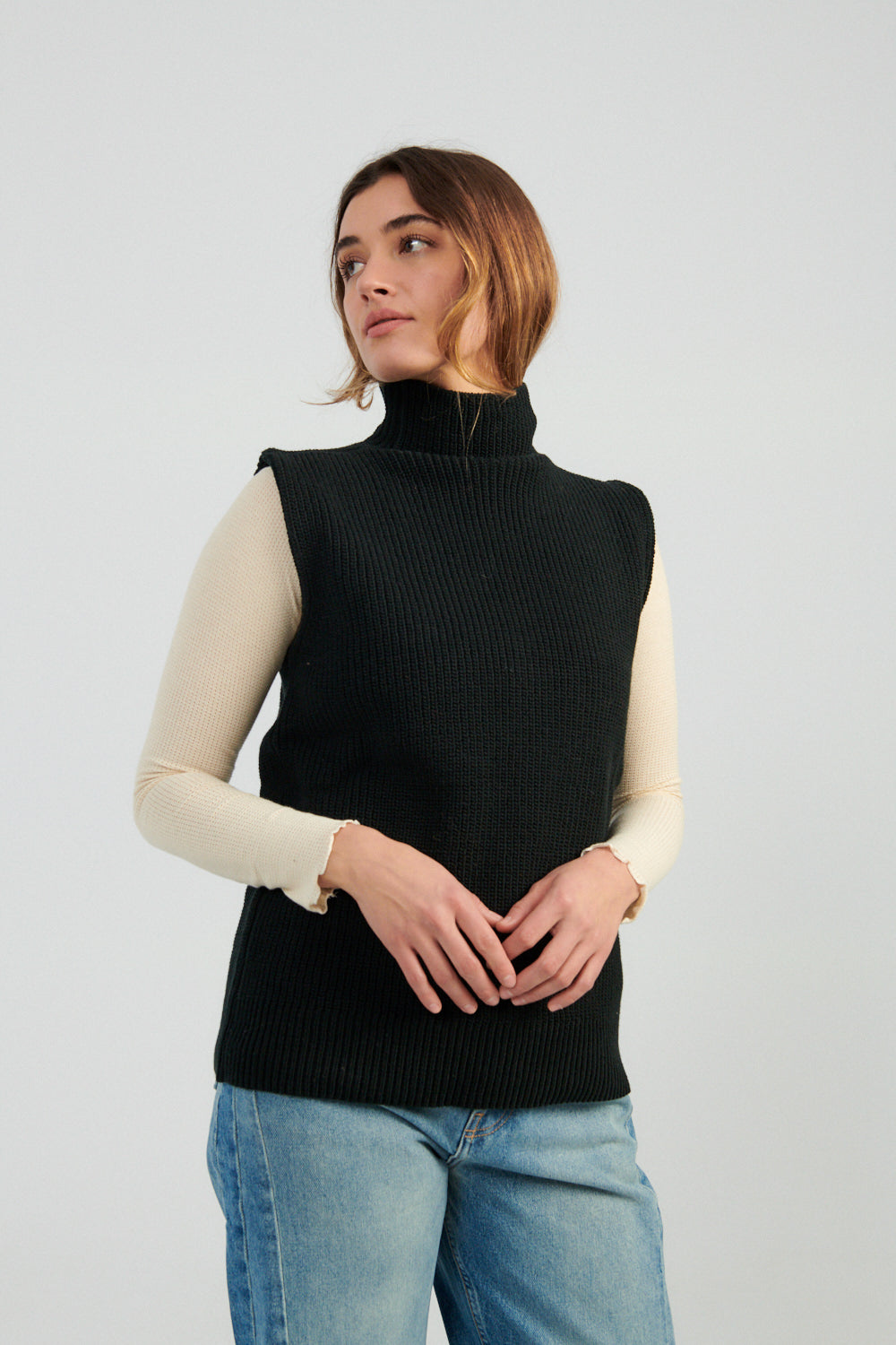 Mara Hoffman Simone Sweater black-Mara Hoffman sleeveless turtleneck tank sweater black-Idun-St. Paul