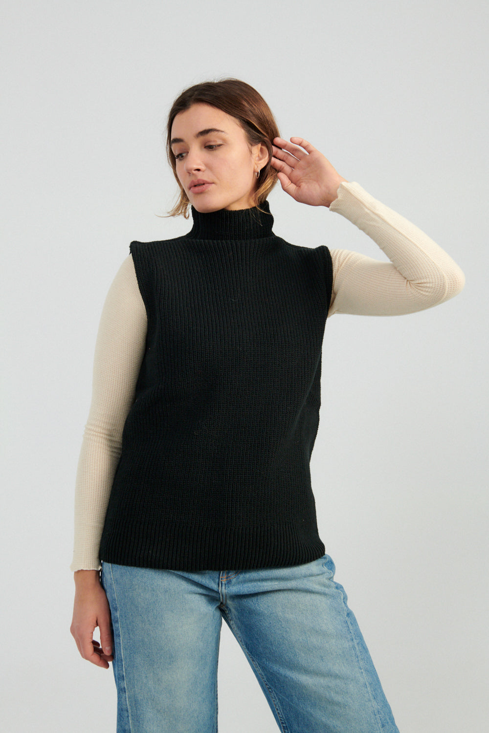 Mara Hoffman Simone Sweater black-Mara Hoffman sleeveless turtleneck tank sweater black-Idun-St. Paul