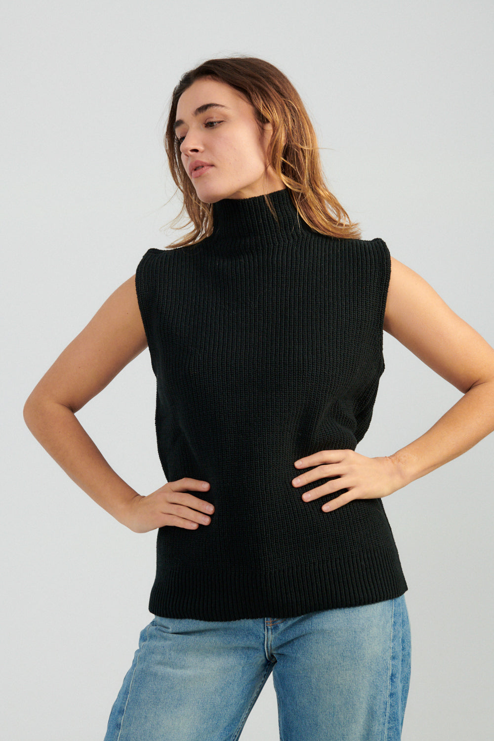 Mara Hoffman Simone Sweater black-Mara Hoffman sleeveless turtleneck tank sweater black-Idun-St. Paul