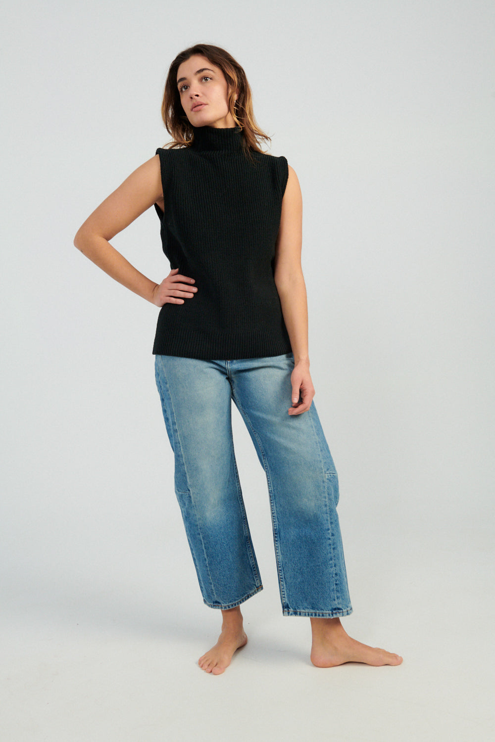 Mara Hoffman Simone Sweater black-Mara Hoffman sleeveless turtleneck tank sweater black-Idun-St. Paul