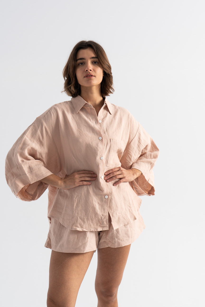 Deiji Studio-Deiji Studio The 03 Set-blush Deiji set-blush linen pajamas-pink pajamas-pink linen pajamas-Deiji pajamas-Idun-St. Paul