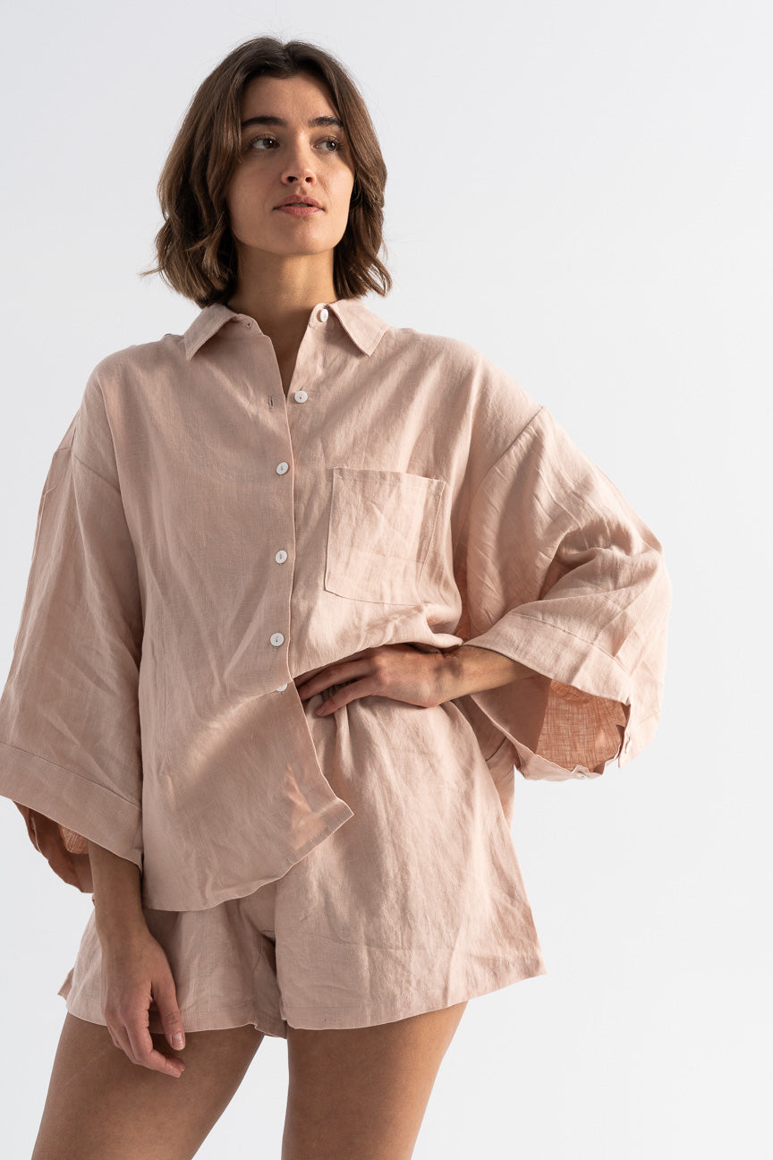 Deiji Studio-Deiji Studio The 03 Set-blush Deiji set-blush linen pajamas-pink pajamas-pink linen pajamas-Deiji pajamas-Idun-St. Paul