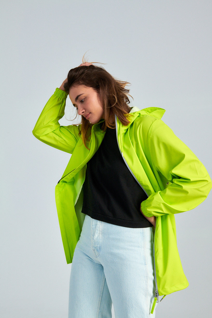 Rains Storm Breaker lime-Rains neon green rain jacket-Danish rain coat neon green-Idun-St. Paul