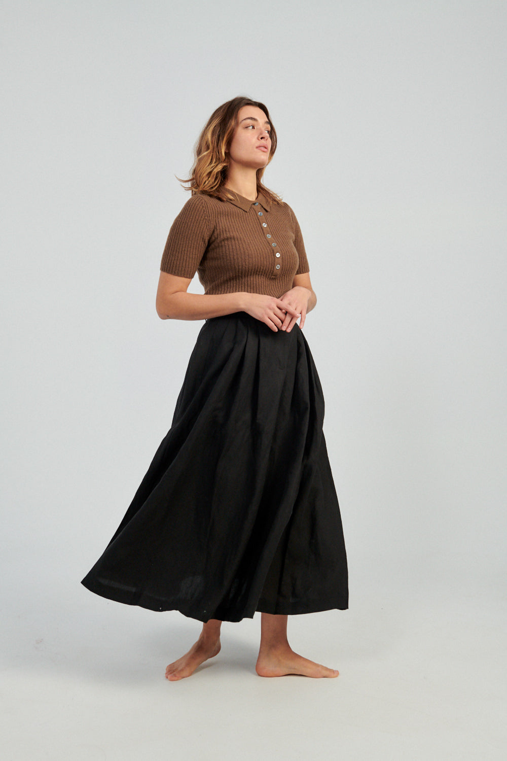Mara Hoffman Tulay Skirt black-Mara Hoffman long black skirt-Idun-St. Paul