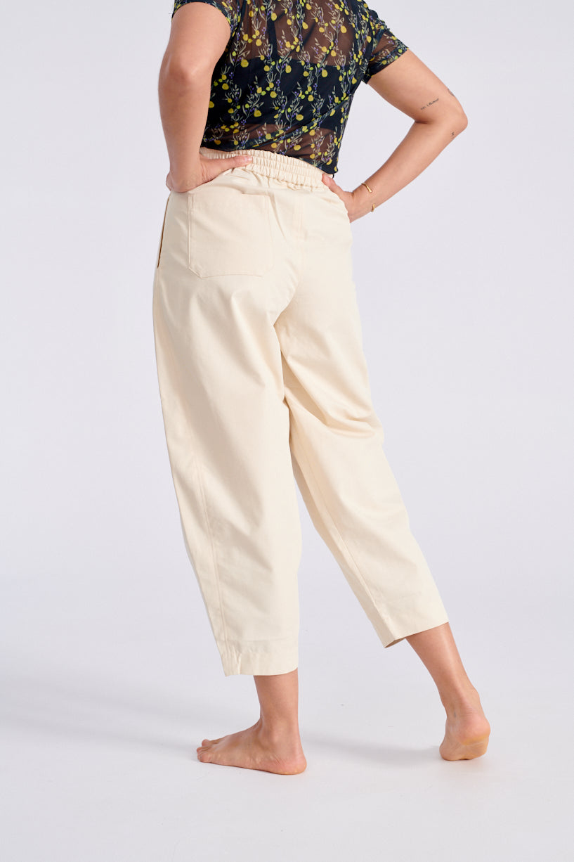 7115 by Szeki Elastic Lantern Trouser-7115 by Szeki white pants-Idun-St. Paul