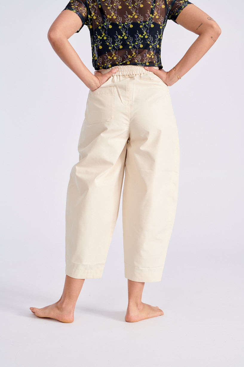 7115 by Szeki Elastic Lantern Trouser-7115 by Szeki white pants-Idun-St. Paul