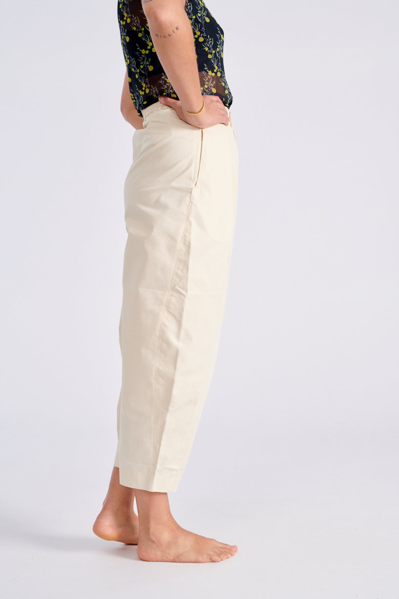 7115 by Szeki Elastic Lantern Trouser-7115 by Szeki white pants-Idun-St. Paul