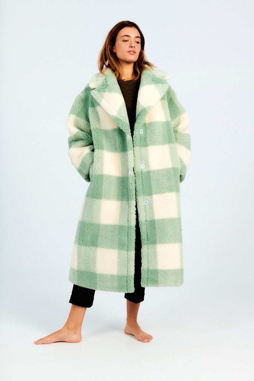 Stand Studio Maria Coat green check-Stand Studio Maria Coat mint-Stand Studio fuzzy winter coat-Idun-St. Paul