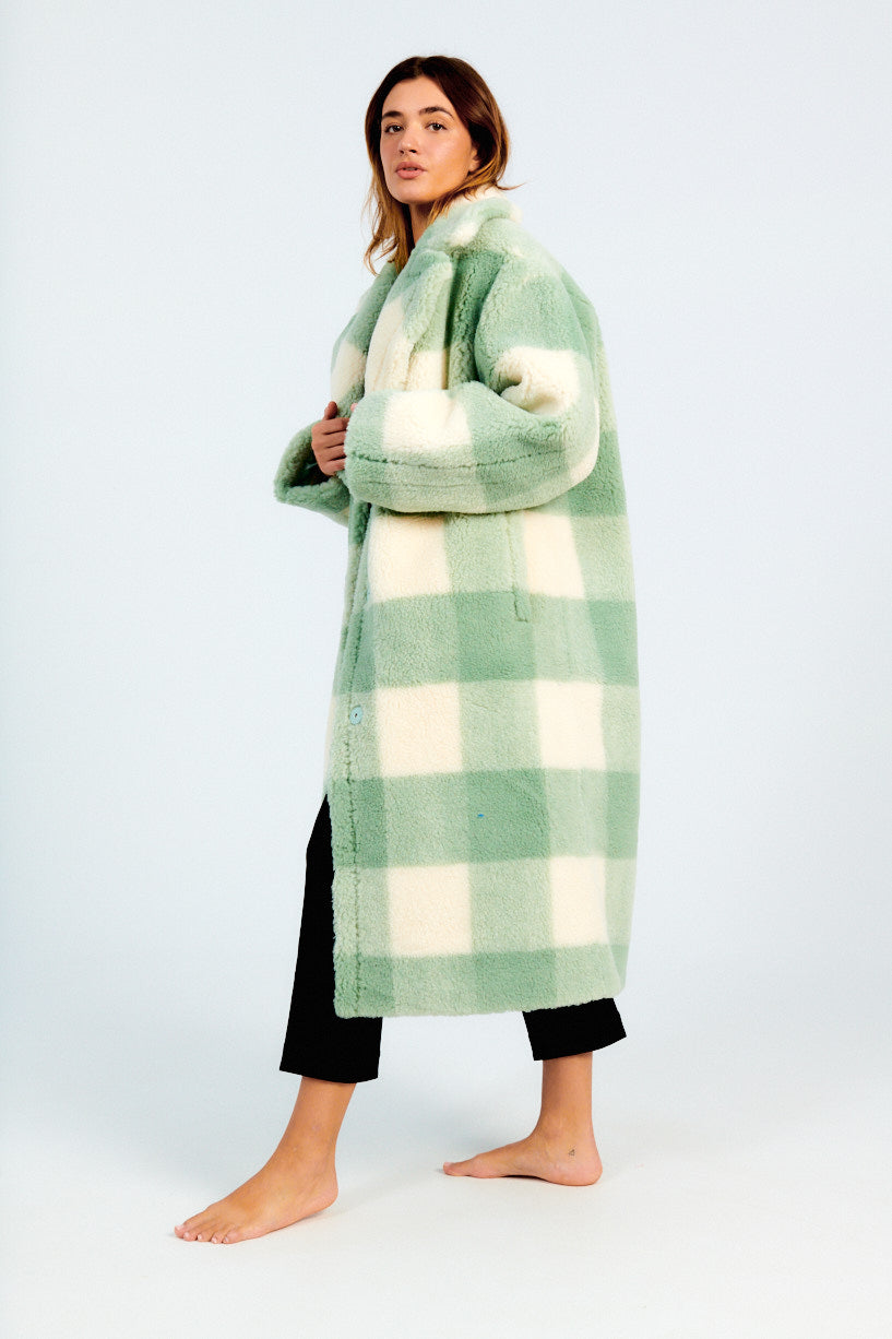 Stand Studio Maria Coat green check-Stand Studio Maria Coat mint-Stand Studio fuzzy winter coat-Idun-St. Paul