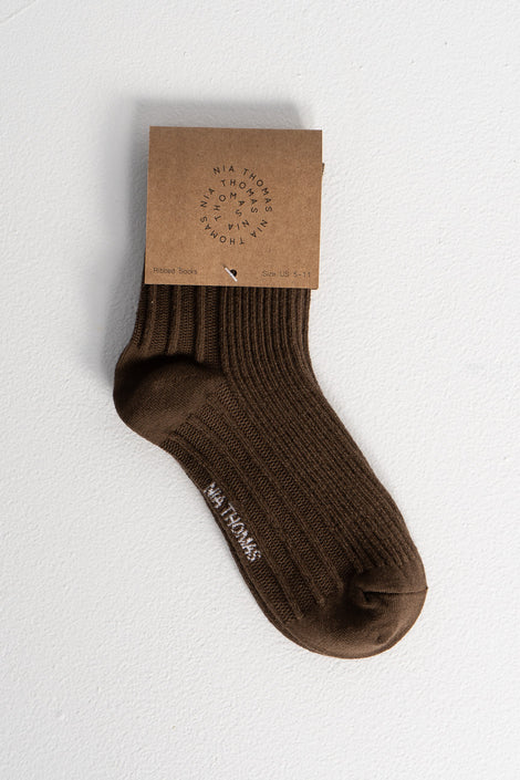 Nią Thomas-Nia Thomas wool rib socks-Nia Thomas winter socks-brown wool socks-Idun-St. Paul