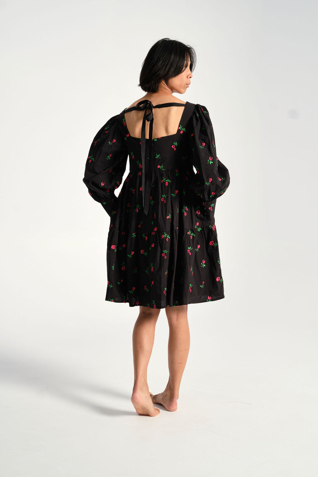 Rachel Antonoff - Christa Empire Dress in Black Rose - Idun - St. Paul