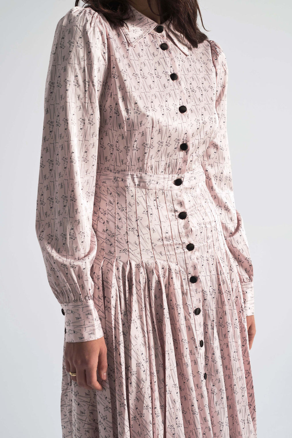 Rachel Antonoff-Fanny Pleated Shirt Dress-silk dress-Idun-St. Paul