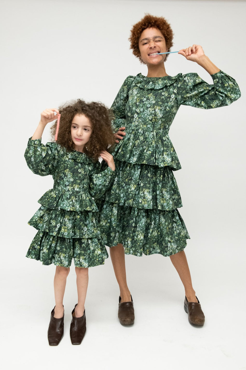 Laura Ashley Batsheva - Laura Ashley Batsheva Little Girls Welsh Dress- Batsheva little girl dress - Batsheva green floral little girl dress - Idun - St. Paul