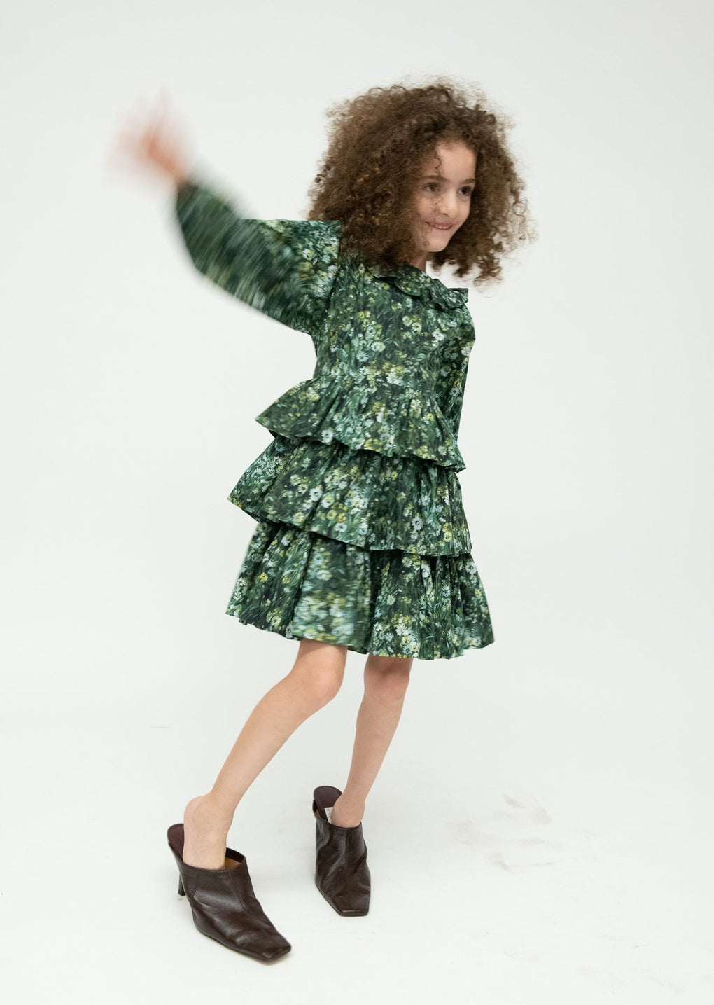 Laura Ashley Batsheva - Laura Ashley Batsheva Little Girls Welsh Dress- Batsheva little girl dress - Batsheva green floral little girl dress - Idun - St. Paul