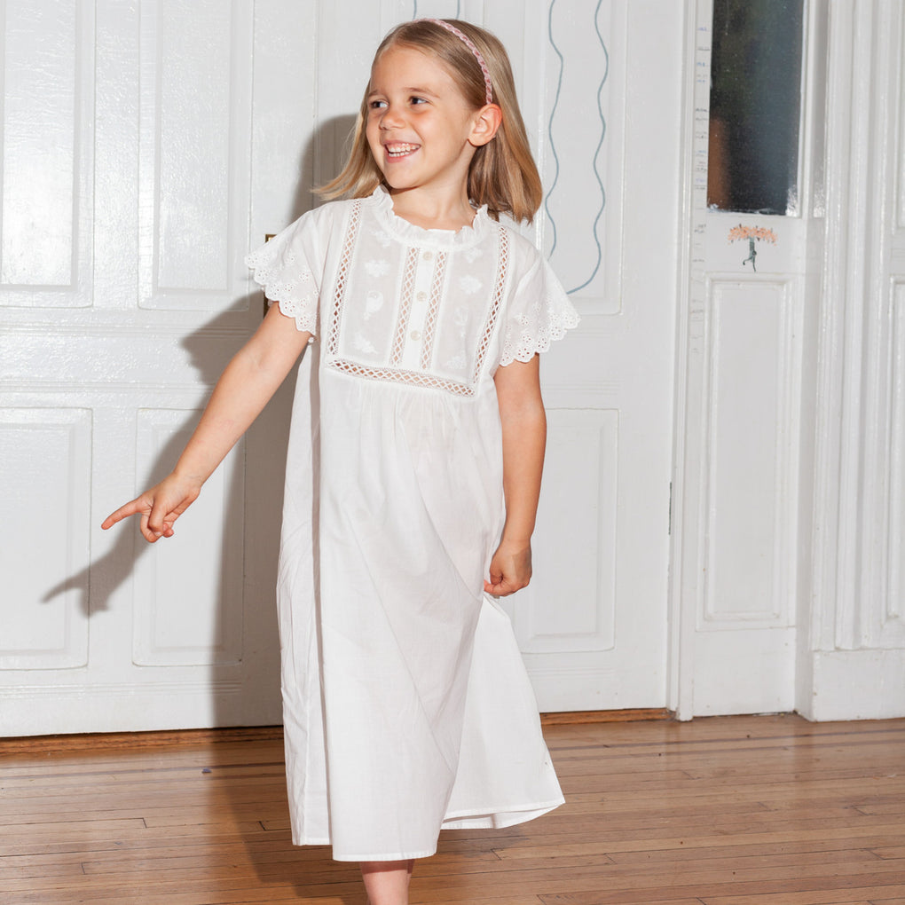 Salter House Children's Sisters Nightdress white-Salter House kids white nightgown dress-Idun-St. Paul